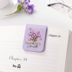 Personalized Birth Flower Butterfly Magnetic PU Leather Bookmark Clip with Name Birthday Gift for Book Lovers Bookworms