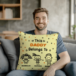 Personalised Line-Art Kids' Characters Multicolour Soft Cushion Cover with Title and 1-10 Names Home Decor Birthday Gift for Family