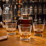 Personalized Vintage Monogram Whiskey Decanter and 4 Glasses Set with Name and Initial Birthday Father's Day Gift for Men Whiskey Lovers