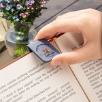 Marque-page magnétique en cuir PU personnalisé avec nom et fleur de naissance - Cadeau d'anniversaire pour les amoureux de lecture