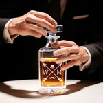 Personalized Initial Name Lace Whiskey Decanter Glasses Bar Accessory Birthday Gift for Whiskey Lover Man