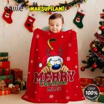 Personalised Cartoon Cute Marsupilami Soft Throw Blanket with Name Home Decor Christmas Gift for Kid Family | Callie × Marsupilami®