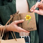 Portafoglio in pelle PU personalizzato con nome e cinturino - Regalo di Natale e compleanno per donne e ragazze