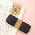 Marque-page magnétique en cuir PU personnalisé avec nom et fleur de naissance - Cadeau d'anniversaire pour les amoureux de lecture