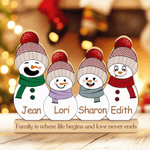 Personalised 2-8 Cute Snowmen Wooden Christmas Ornament with Name Holiday Decor Christmas Party Favor Gift for Family
