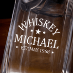 Personalized Initial Name Lace Whiskey Decanter Glasses Bar Accessory Birthday Gift for Whiskey Lover Man