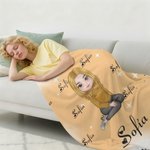 Manta suave personalizada con personaje de dibujos animados estrella multicolor y nombre regalo de cumpleaños y Navidad para familia y niños