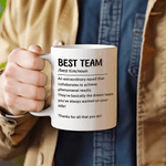 Personlig Best Team Crossword Game 11 oz 15 oz keramisk mugg med namn Födelsedagspresent för familj vänner