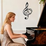 Personalized Music Note Metal Wall Art with Text Home Decor Birthday Game Day Gift for Musician Music Teacher