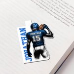 Personalized Cartoon Football Character Magnetic Bookmark Clip with Name and Number Competition Day Team Gift for Football Player Team Member