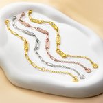 Personalizada Piedra de Nacimiento Familia Paperclip Pulsera de cadena con 1-4 nombres grabados Cumpleaños Día de la Madre de regalo para las mujeres