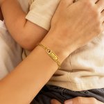 Personalizada Piedra de Nacimiento Familia Paperclip Pulsera de cadena con 1-4 nombres grabados Cumpleaños Día de la Madre de regalo para las mujeres
