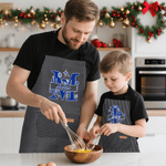 Gepersonaliseerd Kerst Initieel Kind Volwassene Bakschort met Naam en Voorzak Kerstcadeau voor Kinderen Familie