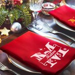Personalized Christmas Theme Initial 100% Cotton Red Christmas Napkin with Name Table Decor Christmas Gift for Family Friends