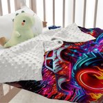 Personalised Monster Neon Lorry Soft Throw Blanket with Name Home Decor Birthday Gift for Boys Lorry Lovers