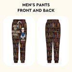 Personlig tegneserie lesende karakter bibliotek bok design sports joggebukse med navn og sitat bursdag jubileumsgave for lesere bokorm