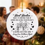 Spersonalizowana ceramiczna ozdoba Best Friends Cheers z imionami Urodziny Druhna Rocznica Świąteczny prezent dla najlepszych sióstr