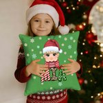 Personligt kuddfodral med tomtehatt och namn Heminredning Julklapp för familj och vänner