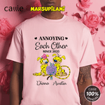 Personalized Yellow-Spotted Leopard Marsupilami Multicolor T-shirt Sweatshirt with Name Valentine's Day Gift for Couple | Callie × Marsupilami® 7