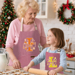 Gepersonaliseerd Kerst Initieel Kind Volwassene Bakschort met Naam en Voorzak Kerstcadeau voor Kinderen Familie
