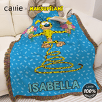 Personalised Long-Tailed Leopard Marsupilami Soft Throw Blanket with Name Christmas Birthday Gift for Son Daughter Kid | Callie × Marsupilami®
