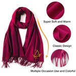 Personalized Monogrammed Initial Multicolour Super Soft Warm Scarf with Embroidered Birthday Winter Gift for Family and Friend