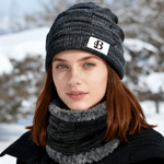Ensemble personnalisé de bonnets et de cache-cols en tricot avec initiales Cadeau d'anniversaire pour hommes et femmes