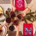 Personalized Christmas Theme Initial 100% Cotton Red Christmas Napkin with Name Table Decor Christmas Gift for Family Friends