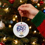 Personlig festlig ljus baseboll hockey sport keramisk julprydnad med namn hem träddekoration julklapp för familjens sportälskare