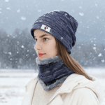 Ensemble personnalisé de bonnets et de cache-cols en tricot avec initiales Cadeau d'anniversaire pour hommes et femmes