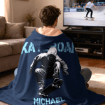 Personalizado Skate acción silueta suave manta con capucha con el nombre de viaje de uso diario regalo de cumpleaños para los amantes del monopatín Amigos