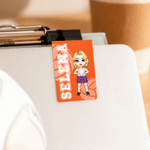 Marque-page magnétique personnalisé en forme de personnage de volley-ball avec nom et numéro d'équipe sportive Cadeau d'anniversaire pour les joueurs de volley-ball et les rats de bibliothèque