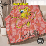 Personalised Long-Tailed Leopard Marsupilami Soft Throw Blanket with Name Christmas Birthday Gift for Son Daughter Kid | Callie × Marsupilami®