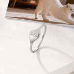 Personalisierte niedliche gravierte Katze Silhouette Ring mit Namen zierlich Schmuck Jahrestag Geburtstag Memorial Geschenk für Katzenliebhaber