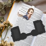 Segnalibro magnetico personalizzato con nome e personaggio in stile cartone animato - Regalo di compleanno per amanti del libro