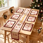 Runner da tavolo e tovagliette in stile natalizio personalizzati con nome di famiglia regalo di Natale per amici o familiari