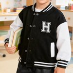 Gepersonaliseerde Academische Stijl 100% Katoen Multicolor Kid Varsity Jacket met Naam Dagelijks Dragen Verjaardagscadeau voor Jongens Meisjes