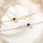 Personalised Initial Micro-Carved Projection Photo Bracelet with 100 Languages I Love You Dainty Jewellery Anniversary Birthday Gift for Women