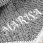 Personalized Highland Cow Knitted Soft Baby Security Blanket with Embroidered Name Birthday Baby Shower Gift for Newborns New Parents