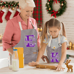 Gepersonaliseerd Kerst Initieel Kind Volwassene Bakschort met Naam en Voorzak Kerstcadeau voor Kinderen Familie