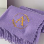 Personalized Monogrammed Initial Multicolour Super Soft Warm Scarf with Embroidered Birthday Winter Gift for Family and Friend