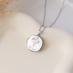 Collana personalizzata in argento con 1-5 fiori di nascita, nome inciso e foto - Regalo ideale per compleanno e anniversario per donne