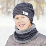Ensemble personnalisé de bonnets et de cache-cols en tricot avec initiales Cadeau d'anniversaire pour hommes et femmes