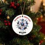 Personlig festlig ljus baseboll hockey sport keramisk julprydnad med namn hem träddekoration julklapp för familjens sportälskare