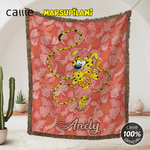 Personalised Long-Tailed Leopard Marsupilami Soft Throw Blanket with Name Christmas Birthday Gift for Son Daughter Kid | Callie × Marsupilami®