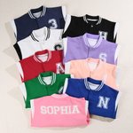 Gepersonaliseerde Academische Stijl 100% Katoen Multicolor Kid Varsity Jacket met Naam Dagelijks Dragen Verjaardagscadeau voor Jongens Meisjes