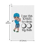 Personalized I Use This Towel to Clean My Balls Waffle Golf Towel with Cartoon Sport Man Hook Super Absorbent Golf Accessory Gift for Golf Lover Man