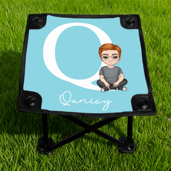 Personalised Cartoon Character Initial Fishing Stool with Name Outdoor Activities Camping Gift for Fishing Enthusiasts