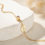 Personalised Initial Micro-Carved Projection Photo Bracelet with 100 Languages I Love You Dainty Jewellery Anniversary Birthday Gift for Women