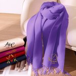 Personalized Monogrammed Initial Multicolour Super Soft Warm Scarf with Embroidered Birthday Winter Gift for Family and Friend